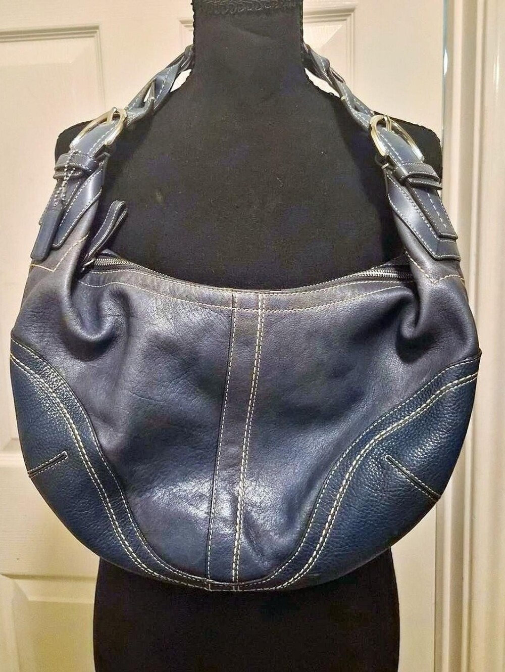 Coach Blue Hobo with Braided Shoulder Strap